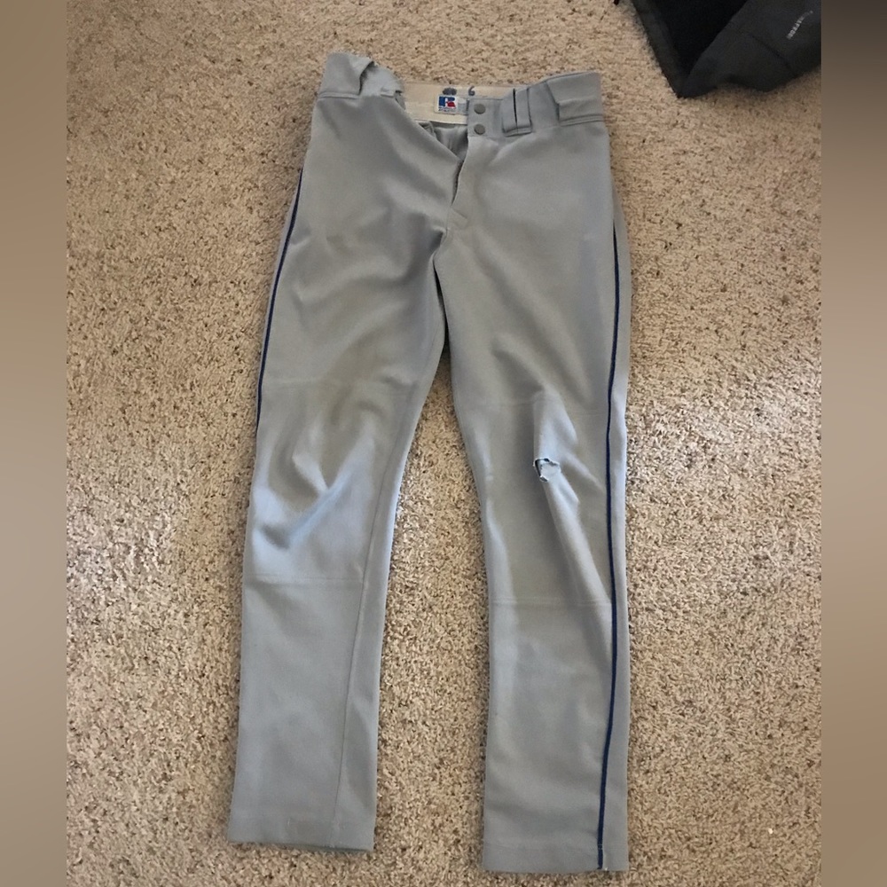 Russell -baseball pants m/L with tailored piping and tapered legs.